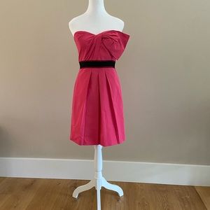 BCBG MaxAzria Pink and Black Strapless Cocktail Dress